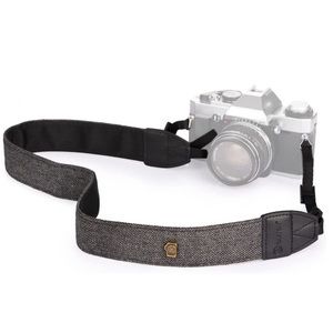 NWT Vintage Camera Shoulder Neck Strap DSLR Black Weave w/ Gold Pin Photography